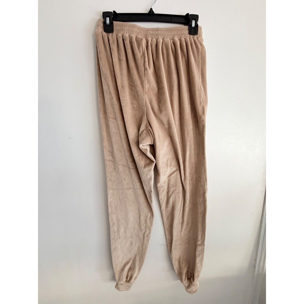 Skims Velour Jogger Lounge Pants Women’s Small Honey Beige Soft Plush Drawstring - Picture 3 of 10
